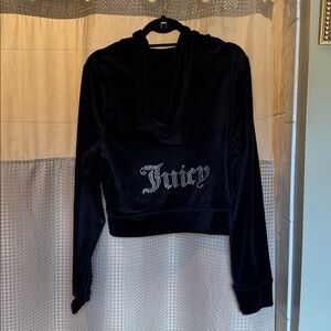 Juicy Couture Black Velour 2 Piece Tracksuit in Liquorice Size XL